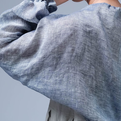 [wafu] 最適合旅行的天使的短外套！柔軟、輕盈、緊湊的亞麻瑪格麗特/巴林藍 h001n-blb1 第17張的照片