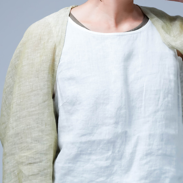 [wafu] 最適合旅行的天使的短外套！柔軟、輕盈、緊湊的亞麻瑪格麗特/柑橘 h001n-cts1 第16張的照片