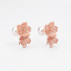 18k Rose Gold Plated　若桜　ピアス 1枚目の画像