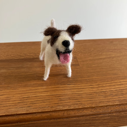 羊毛フェルト犬 ジャックラッセルテリア ハンドメイド犬置物 7枚目の画像