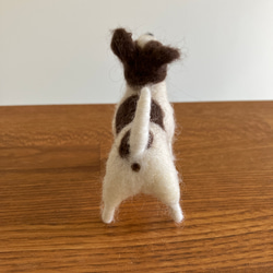 羊毛フェルト犬 ジャックラッセルテリア ハンドメイド犬置物 4枚目の画像