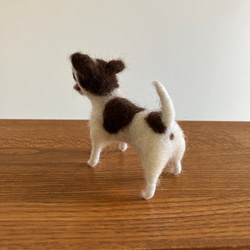 羊毛フェルト犬 ジャックラッセルテリア ハンドメイド犬置物 5枚目の画像