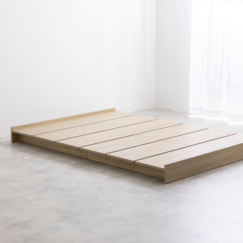 セミダブル】 幅140cm幅広すのこローベッド(ボンネルマットレス付き