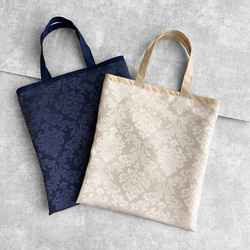 A4サイズ対応/ジャガード織り/ダマスク柄/撥水加工・軽量/トートバッグ・保護者バッグ 3枚目の画像