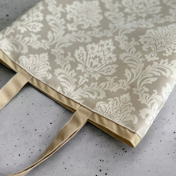 A4サイズ対応/ジャガード織り/ダマスク柄/撥水加工・軽量/トートバッグ・保護者バッグ 9枚目の画像