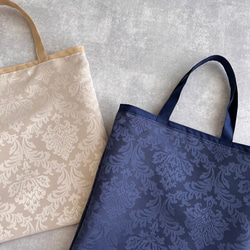 A4サイズ対応/ジャガード織り/ダマスク柄/撥水加工・軽量/トートバッグ・保護者バッグ 5枚目の画像