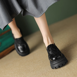 23 秋季女式真皮鞋超輕厚底鞋淺口高跟鞋 22 厘米-24.5 厘米 #792⭐免運費⭐ 第11張的照片