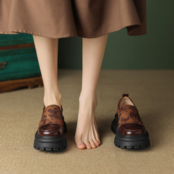 23 秋季女式真皮鞋超輕厚底鞋淺口高跟鞋 22 厘米-24.5 厘米 #792⭐免運費⭐ 第3張的照片