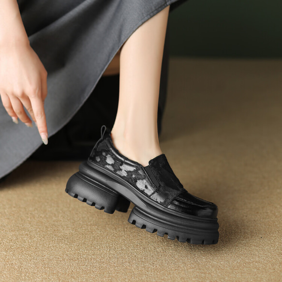 23 秋季女式真皮鞋超輕厚底鞋淺口高跟鞋 22 厘米-24.5 厘米 #792⭐免運費⭐ 第15張的照片