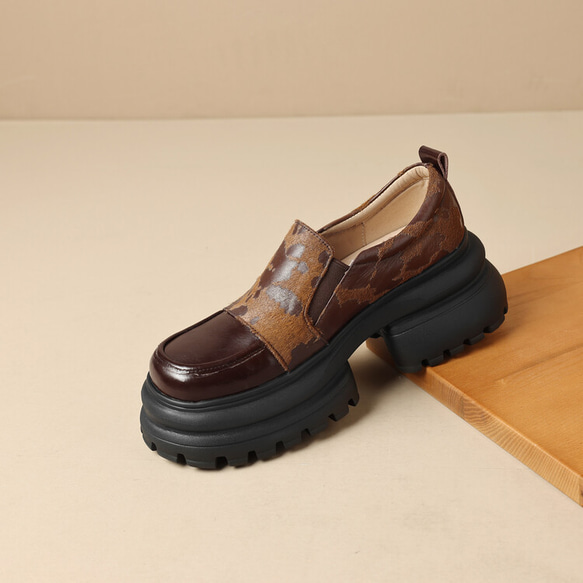23 秋季女式真皮鞋超輕厚底鞋淺口高跟鞋 22 厘米-24.5 厘米 #792⭐免運費⭐ 第8張的照片