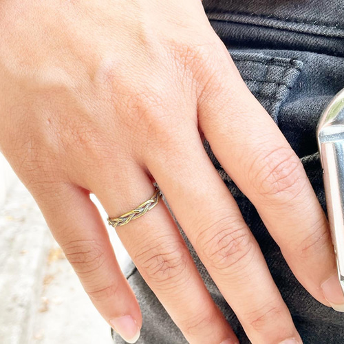 真鍮の三つ編み指輪【送料無料】 指輪・リング HAMAKICHI 通販