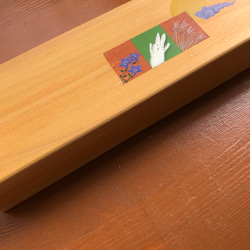 食卓に置ける箸箱(秋の気配　月の引力）　カトラリーケース　メガネ入れ　小物入れ　蓋付き木製　少人数用 4枚目の画像