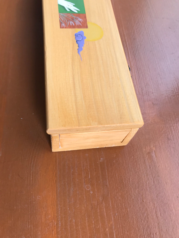 食卓に置ける箸箱(秋の気配　月の引力）　カトラリーケース　メガネ入れ　小物入れ　蓋付き木製　少人数用 11枚目の画像