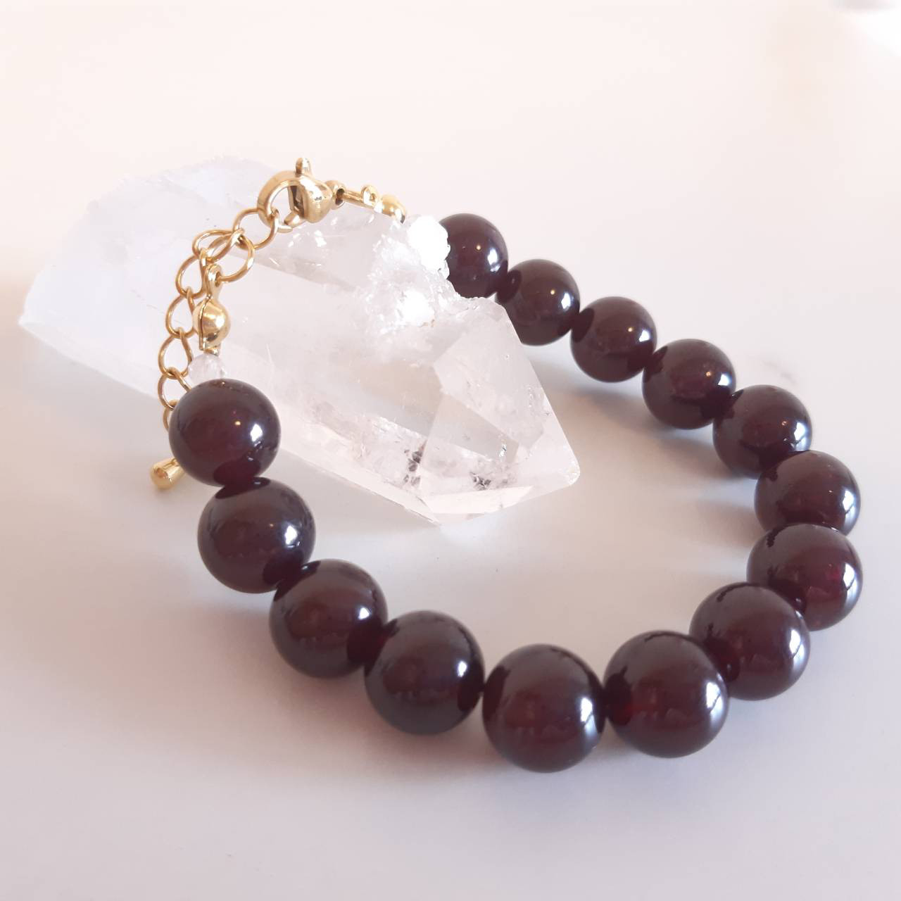 ガーネット 10mm パワー 天然石ストーン ブレスレット 数珠