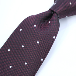 PAULSMITH VIP価格 送料無料 ポルカドット 蝶ネクタイ 受注制作】ボルドー×白のポルカドット/ハンドメイドネクタイ