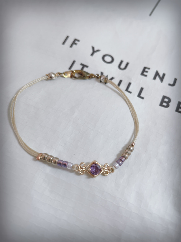 アメジスト ビーズブレスレット (マココム様 アメジスト ビーズブレスレット (マココム様 アメジスト ビーズ