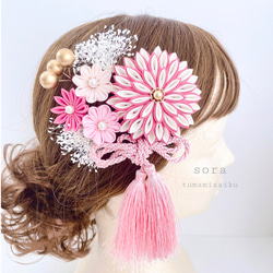 七五三　七五三髪飾り　ヘッドドレス　着物髪飾り　ピンク髪飾り　039 七五三 七五三髪飾り ヘッドドレス 着物髪飾り ピンク髪飾り 039