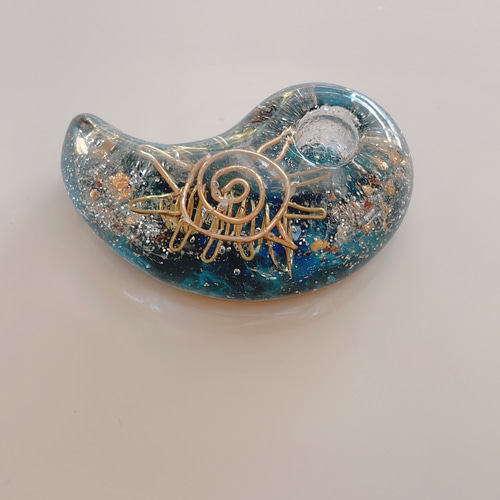 勾玉オルゴナイト【 青陽 】 [ネックレス][ペンダント][ハンドメイド