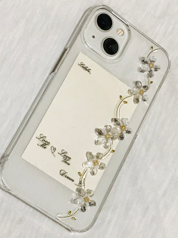 お花のiPhoneケース　クリアフラワースマホケース 5枚目の画像