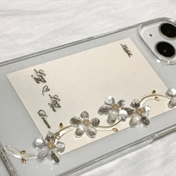 お花のiPhoneケース　クリアフラワースマホケース 6枚目の画像