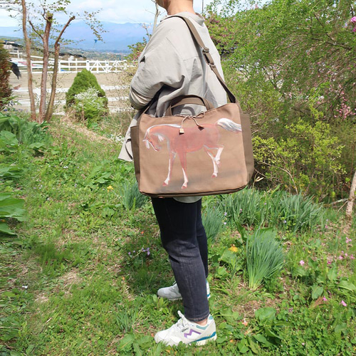 両面馬柄ツインホースバッグ ショルダーバッグ アトリエ・ハイジ 通販