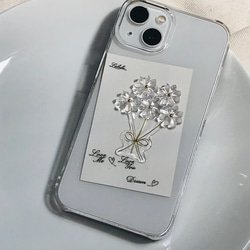 花束のiPhoneケース　クリアフラワースマホケース 8枚目の画像