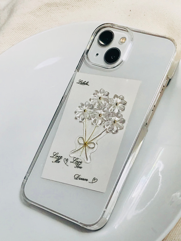 花束のiPhoneケース　クリアフラワースマホケース 6枚目の画像