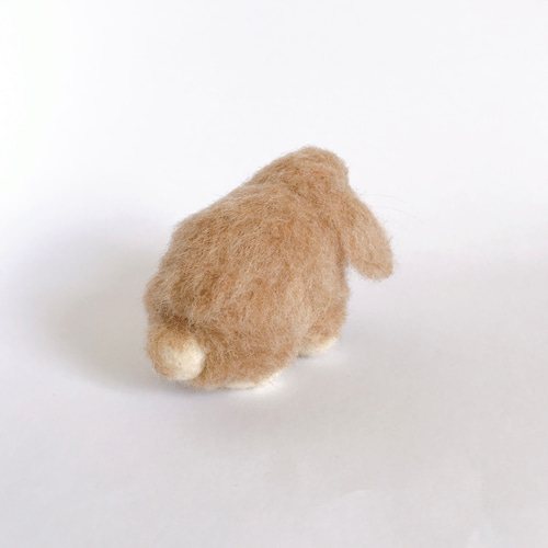 茶色のロップイヤーうさぎ 羊毛フェルトマスコット 羊毛フェルト