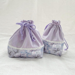 入園入学準備、新学期準備☆リボンがいっぱいのお弁当袋とコップ袋の