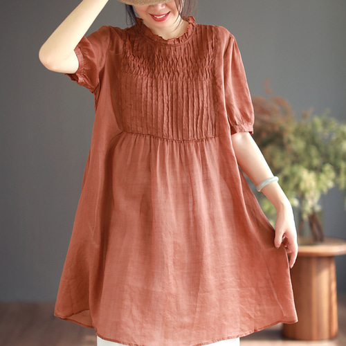 リネンシャツ 麻 ワンピース レディース チュニック ワンピース リネン