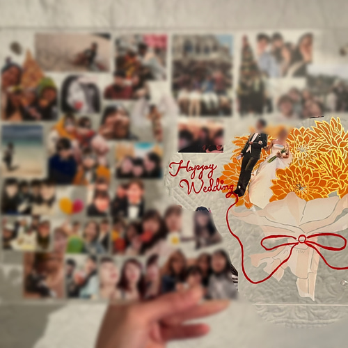 オーダーメイドフォトフレーム〜Happy Wedding〜】写真たて 結婚祝い