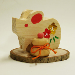 ヒノキの木彫、干支の子（ネズミ） 1枚目の画像