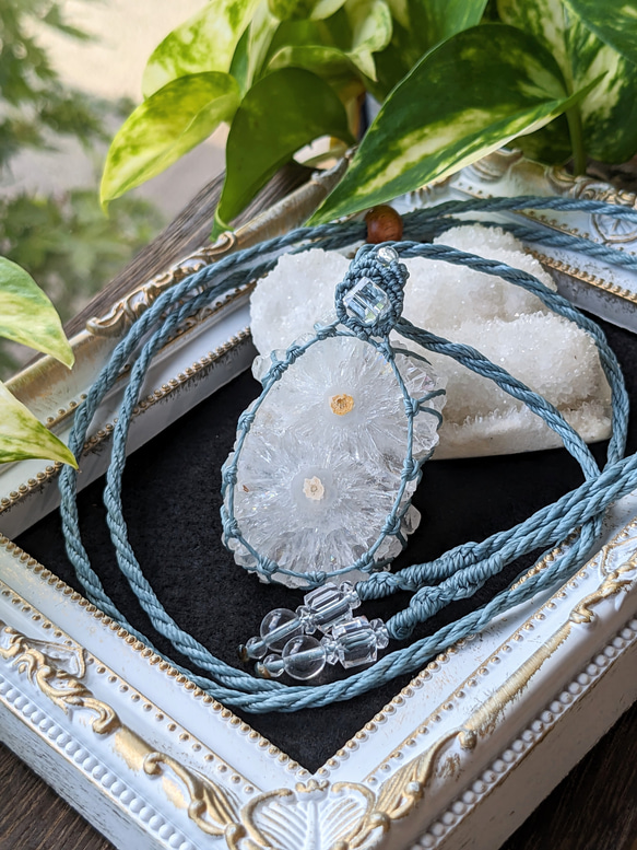 ☆ソーラークォーツ(ホワイトエクリプス)☆スライスカット☆マクラメ  