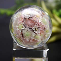 "再販"『flower garden pink ミニマーブル-ガラス台座付』ガラス ガラスの花 　　 4枚目の画像