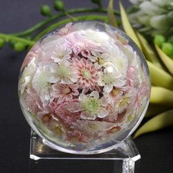 "再販"『flower garden pink ミニマーブル-ガラス台座付』ガラス ガラスの花 　　 2枚目の画像