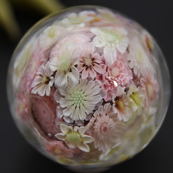 "再販"『flower garden pink ミニマーブル-ガラス台座付』ガラス ガラスの花 　　 6枚目の画像