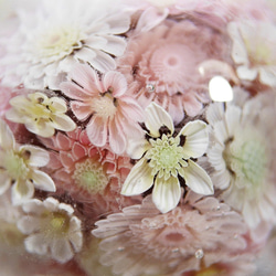 "再販"『flower garden pink ミニマーブル-ガラス台座付』ガラス ガラスの花 　　 5枚目の画像