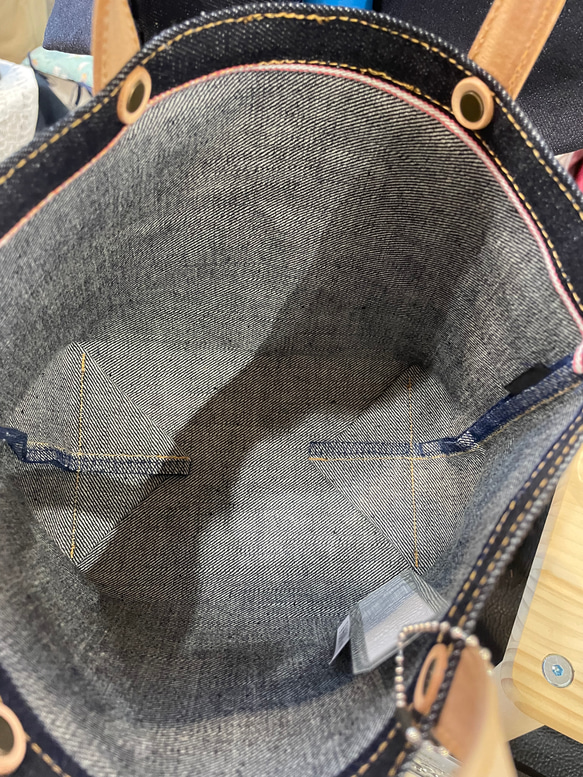 【珍品】三革屋denim セルビッジデニム 有名メーカーオリジナルデニム使用 新品未使用 貴重 手づくり ハンドメイド 3枚目の画像