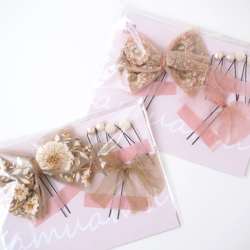 セール】リボンローズヘアピン2個SET（ヘアピン）｜Loueme