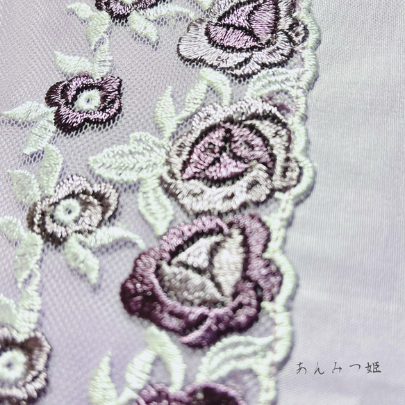 洗える刺繍半衿  紫苑 9枚目の画像