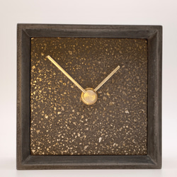 シンプルな置き時計　パイライト　コンクリート 3枚目の画像