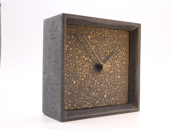シンプルな置き時計　パイライト　コンクリート 6枚目の画像