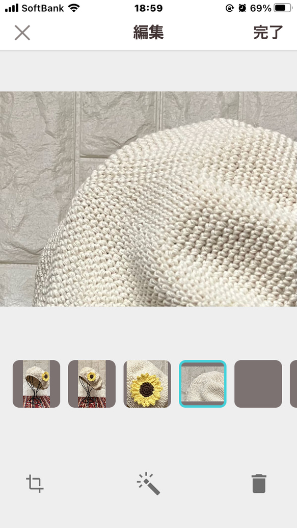 かぎ針編み　ベレー帽子 年中使える綿100 4枚目の画像