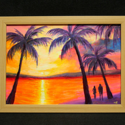 油絵 絵画 夕日の海【Ａ3】 油絵 絵画 夕日の海【A3】 - メルカリ