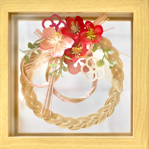 お正月飾り❁しめ縄リース❁造花アレンジメント 簡単でオシャレなフラワーアレンジメントの作り方！100均（ダイソー