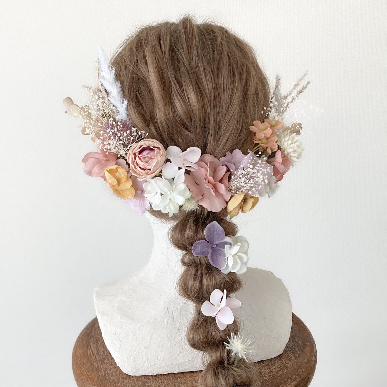 【送料無料】成人式や卒業式、結婚式におすすめの髪飾りです【金箔付】・ピンク・紫・ボブ・ショート・和装・振袖・水引・花・