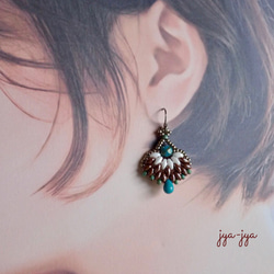 beads earrings ＊ turquoise drop 4枚目の画像