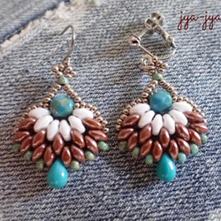 beads earrings ＊ turquoise drop 2枚目の画像