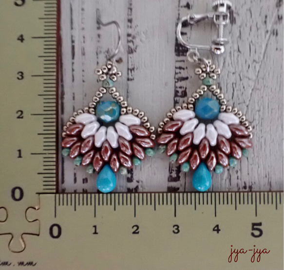 beads earrings ＊ turquoise drop 5枚目の画像