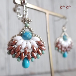 beads earrings ＊ turquoise drop 3枚目の画像